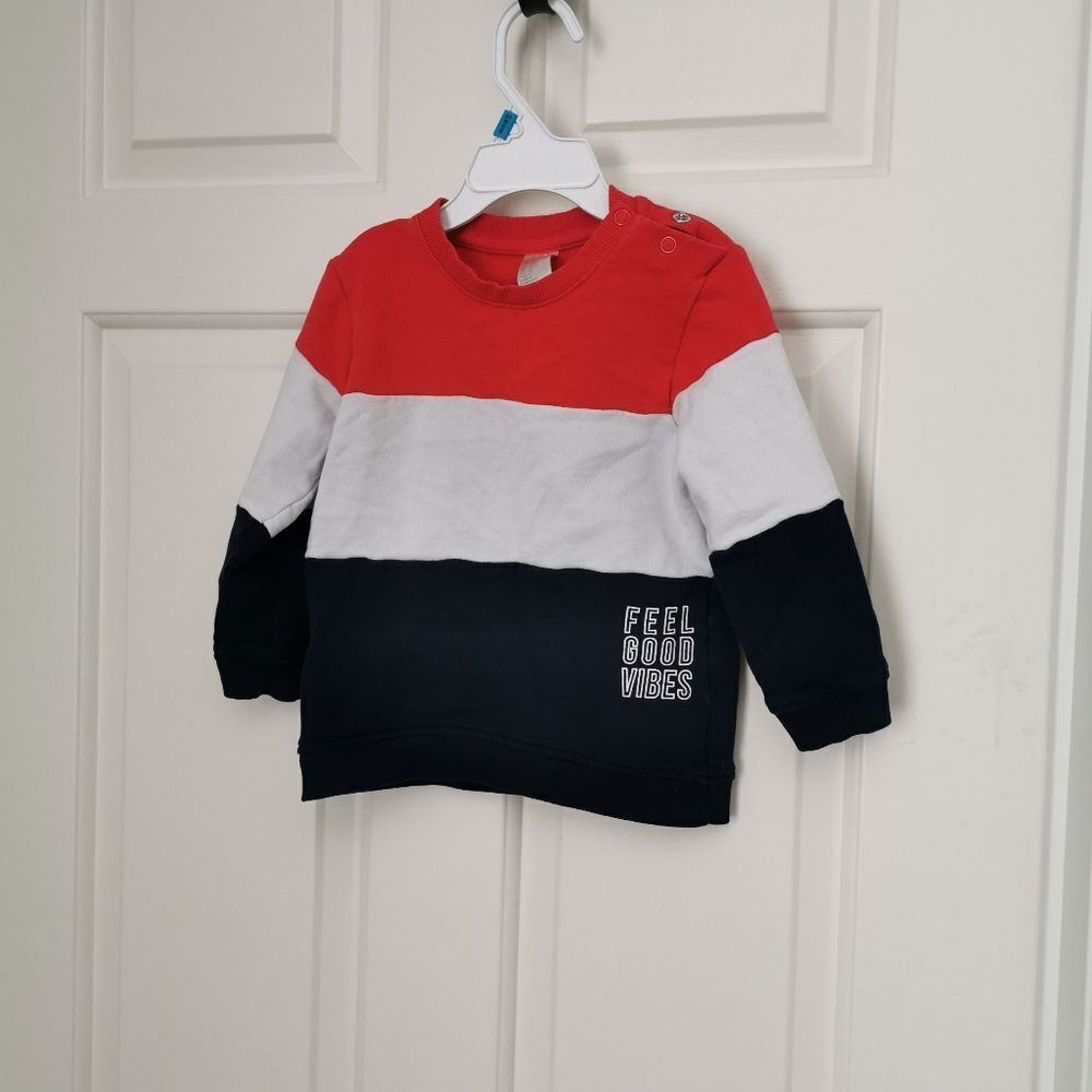 H&M color block sweatshirt size 12-18 m